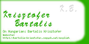 krisztofer bartalis business card